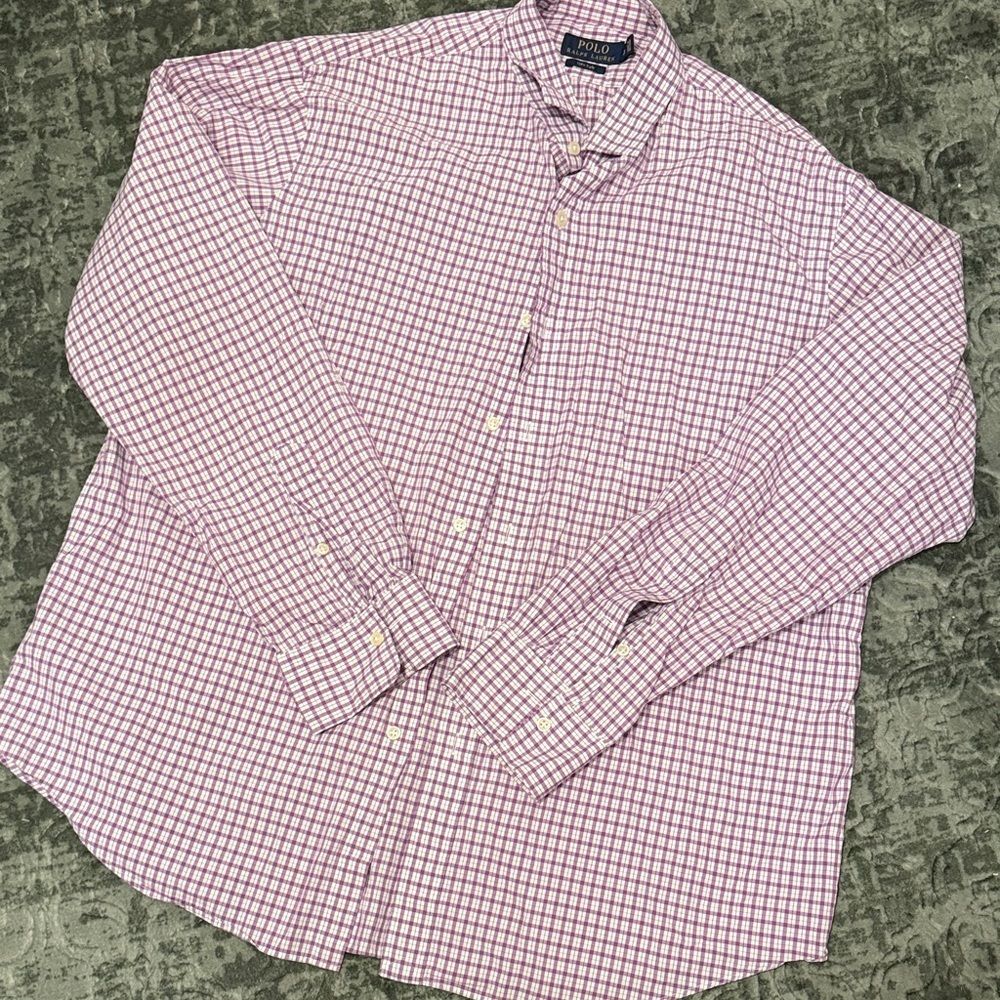 Polo by Ralph Lauren Men's Purple Plaid Button Shirt